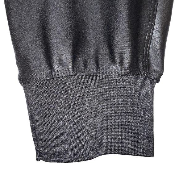 Maison d’Amelie Faux Leather Coated Jogger Pants Black Size M - Picture 6 of 11